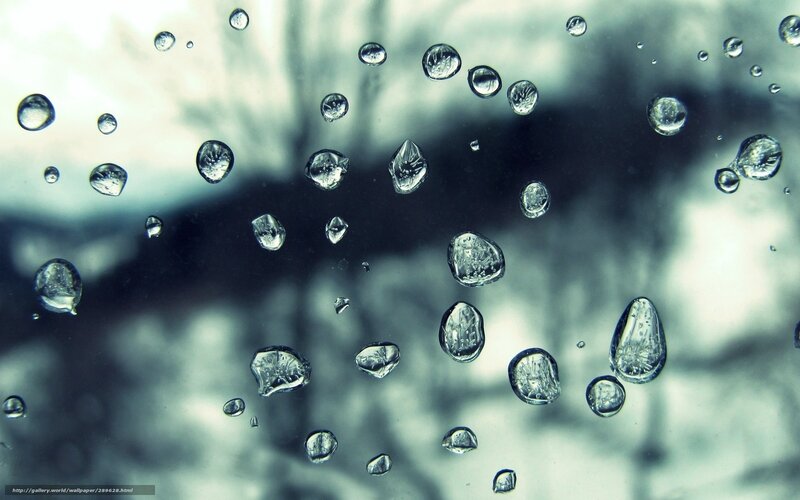 Raindrops on Glass — Blue, Calm, Photograph, Rain, Sky