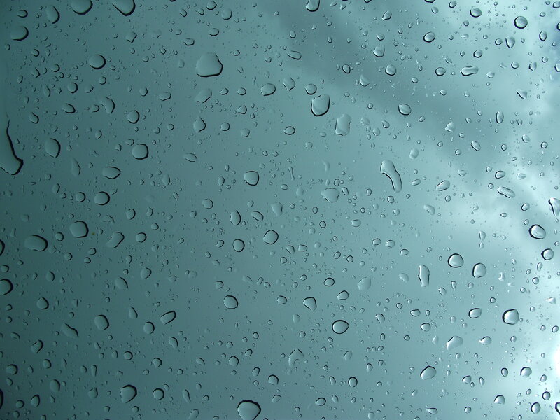 Raindrops on Glass — Blue, Calm, Photograph, Sky