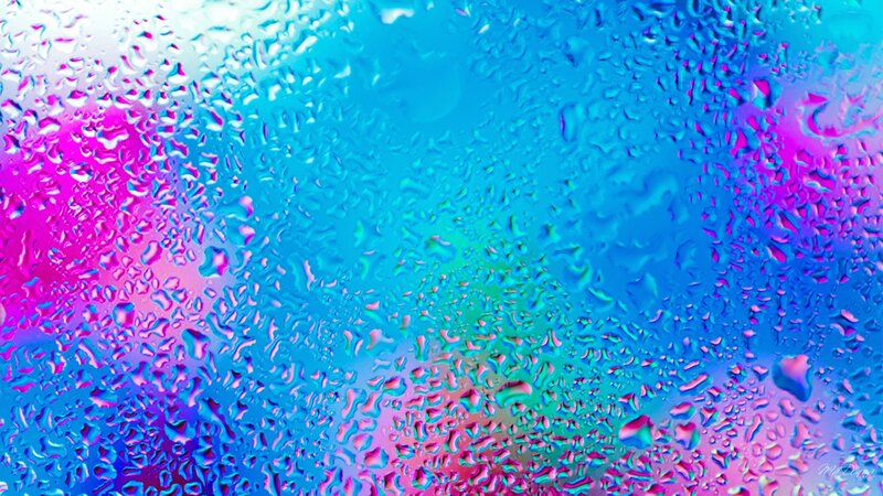 Raindrops on Glass — Blue, Vibrant