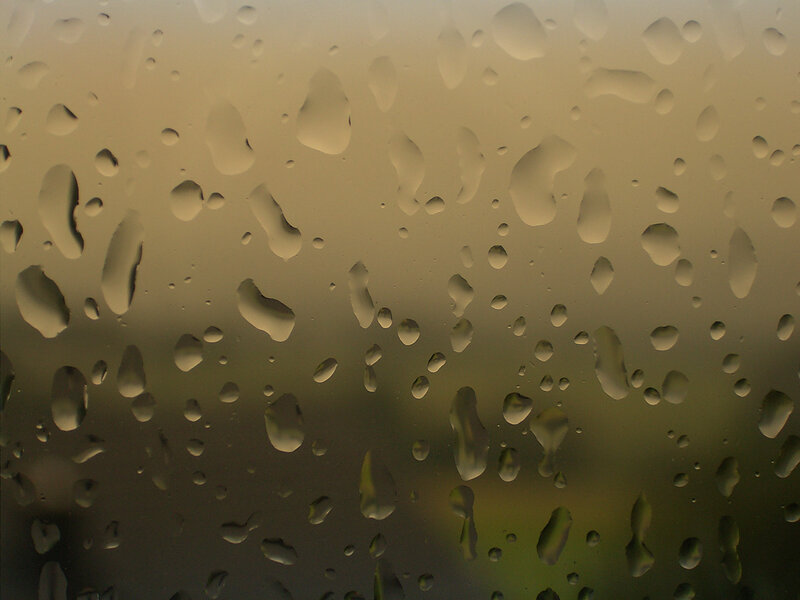 Raindrops on Glass — Brown, Calm, Photograph
