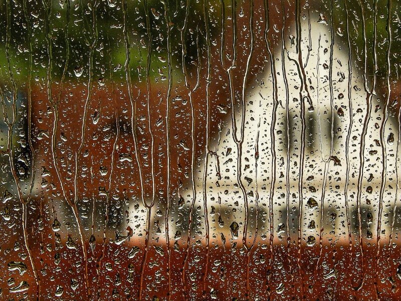 Raindrops on Glass — Brown, Calm
