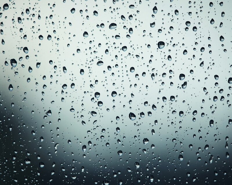 Raindrops on Glass — Calm, Blue