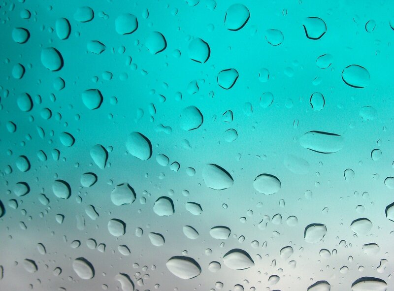 Raindrops on Glass — Cyan