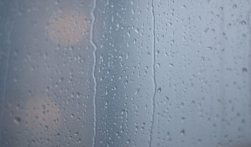 Raindrops on Glass — Gray, Calm, Night