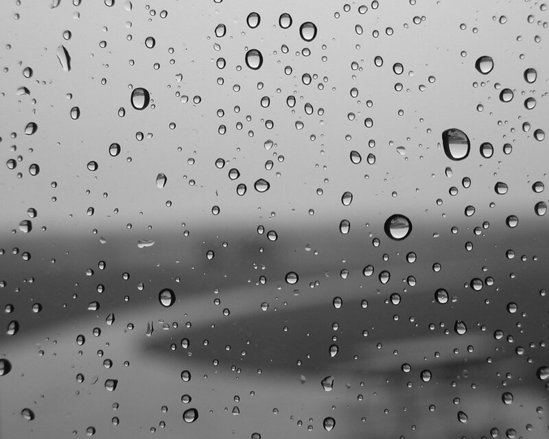 Raindrops on Glass — Gray, Calm, Photograph, Blurry Background