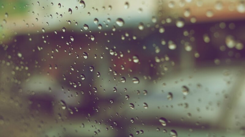 Raindrops on Glass — Gray, Calm, Photograph, Rain, Blur