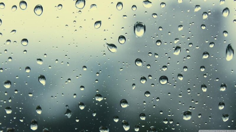 Raindrops on Glass — Gray, Calm, Photograph, Rain