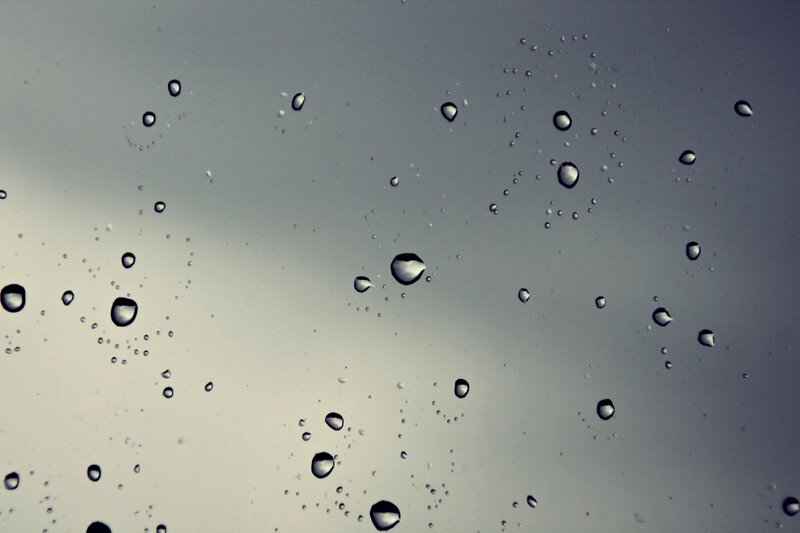 Raindrops on Glass — Gray, Calm, Photograph, Sky