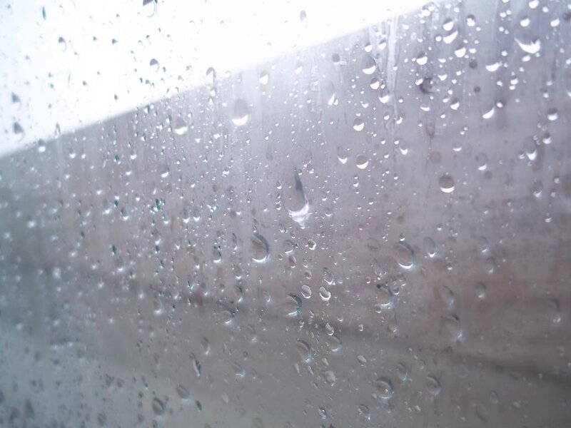 Raindrops on Glass — Gray, Calm, Photograph