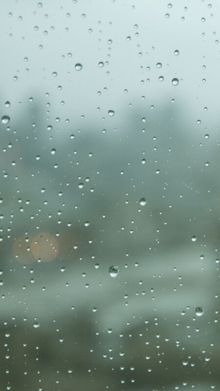Raindrops on Glass — Gray, Calm, Photograph, Window, Blurry Background