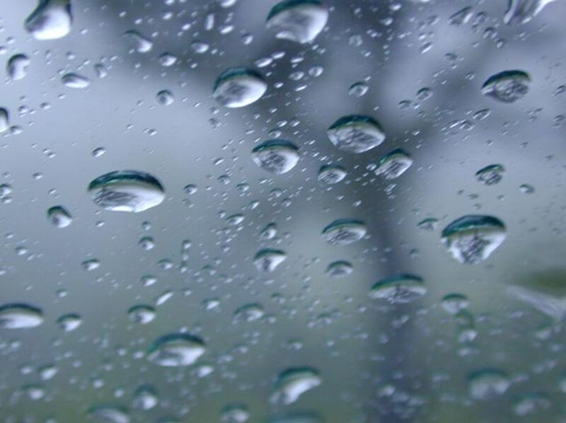 Raindrops on Glass — Gray, Calm