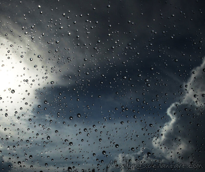 Raindrops on Glass — Gray, Dramatic, Afternoon