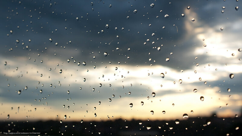 Raindrops on Glass — Gray, Dramatic, Sunset, Photograph