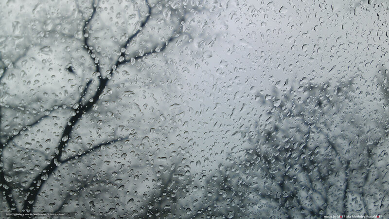 Raindrops on Glass — Gray, Dreary, Winter