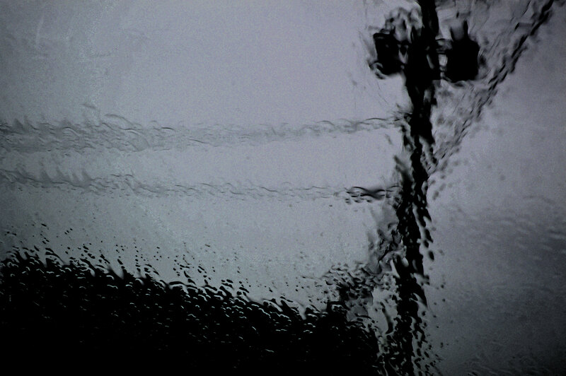 Raindrops on Glass — Gray, Gloomy, Photograph