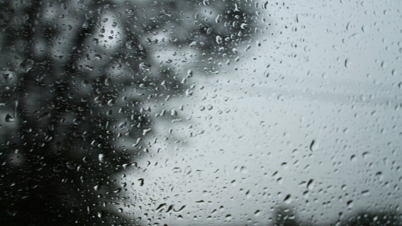 Raindrops on Glass — Gray, Gloomy, Photograph, Window