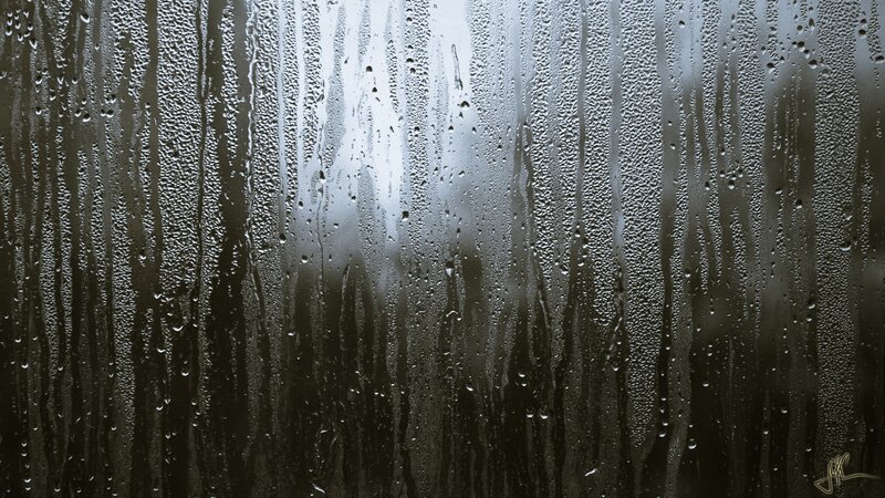 Raindrops on Glass — Gray, Moody, Photograph, Condensation