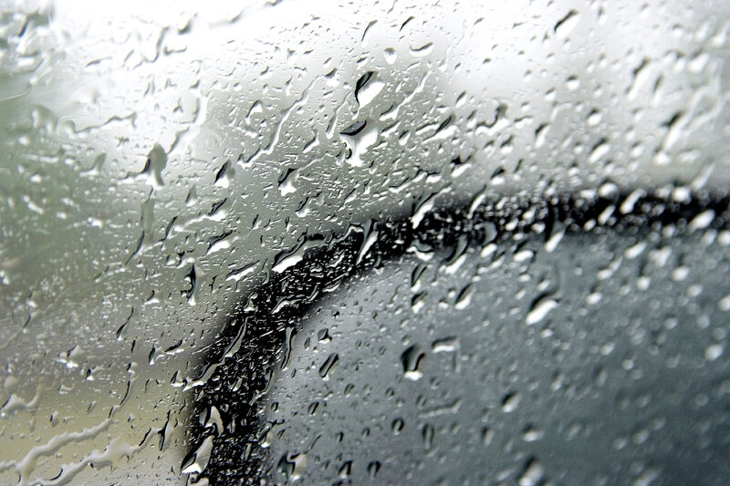 Raindrops on Glass — Gray, Moody, Photograph, Window