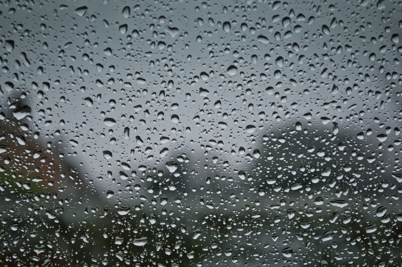 Raindrops on Glass — Gray, Overcast, Photograph, Window