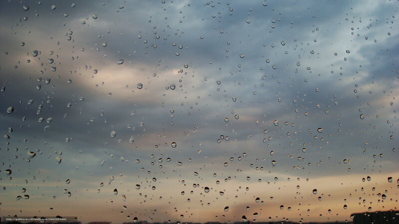 Raindrops on Glass — Gray, Overcast, Sunset, Photograph, Sky