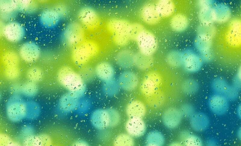 Raindrops on Glass — Green, Calm, Abstract