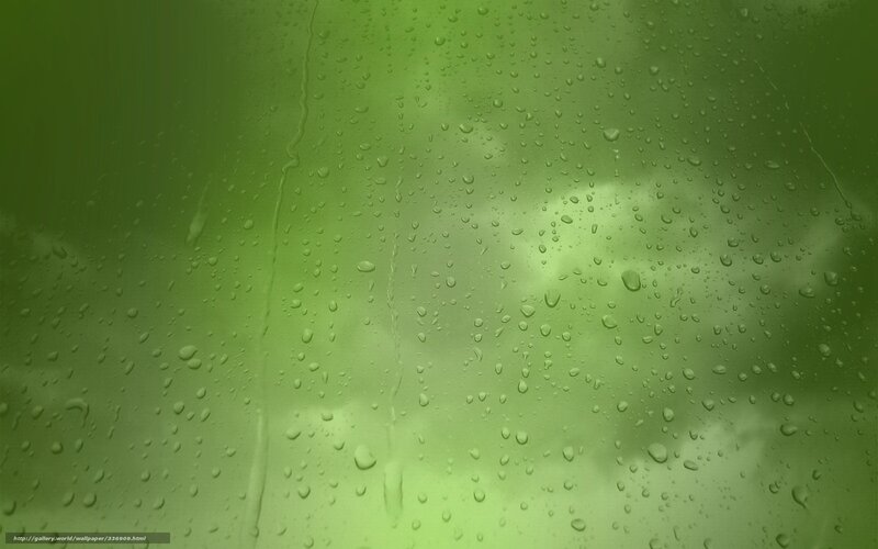 Raindrops on Glass — Green, Calm, Photograph, Green Background