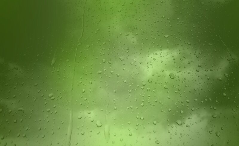 Raindrops on Glass — Green, Calm, Photograph, Sky