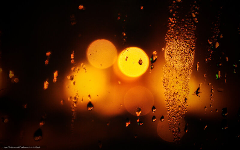 Raindrops on Glass — Orange, Dramatic