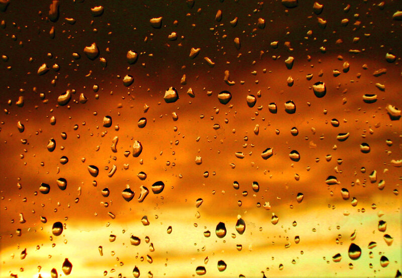Raindrops on Glass — Orange