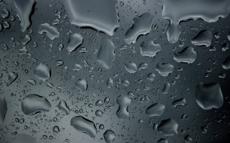 Raindrops on Glass — Photograph, Black