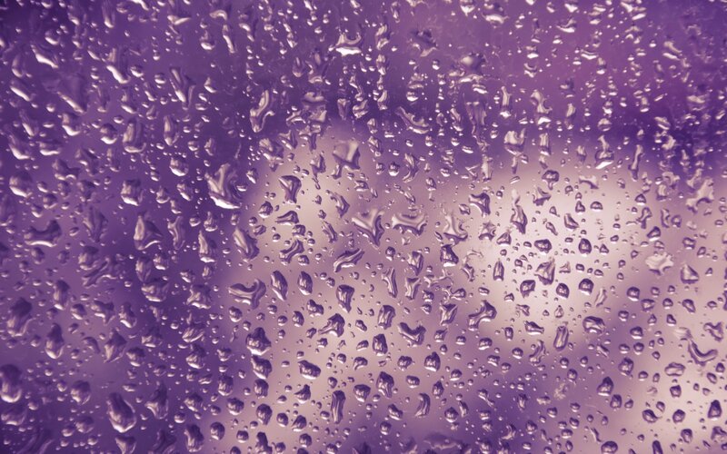 Raindrops on Glass — Purple, Calm, Photograph