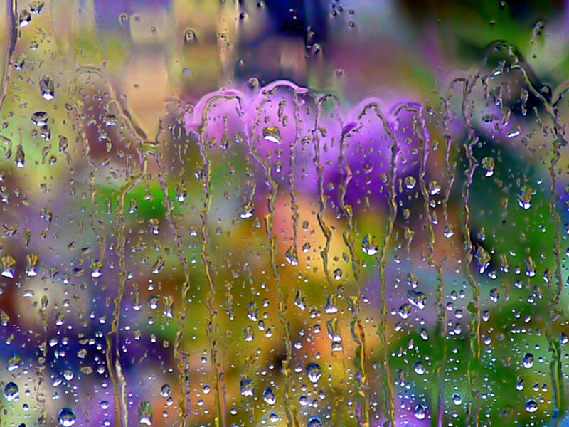 Raindrops on Glass — Purple, Calm