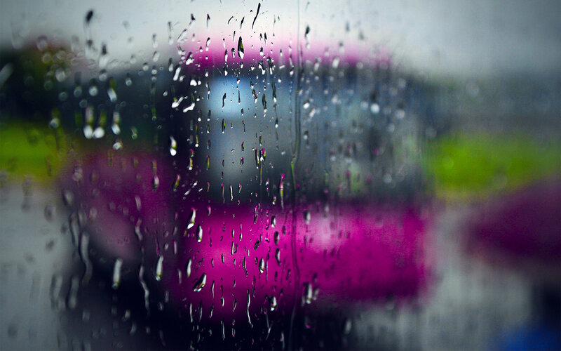 Raindrops on Glass — Purple, Moody