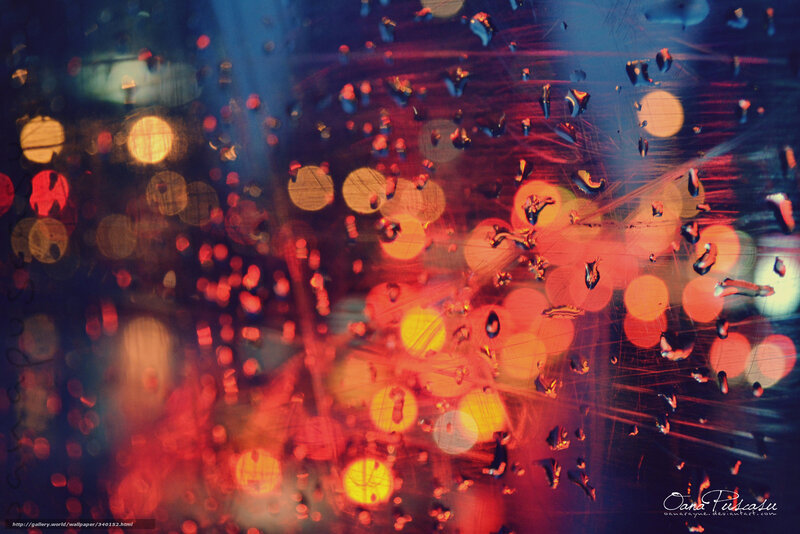 Raindrops on Glass — Red, Dramatic, Night
