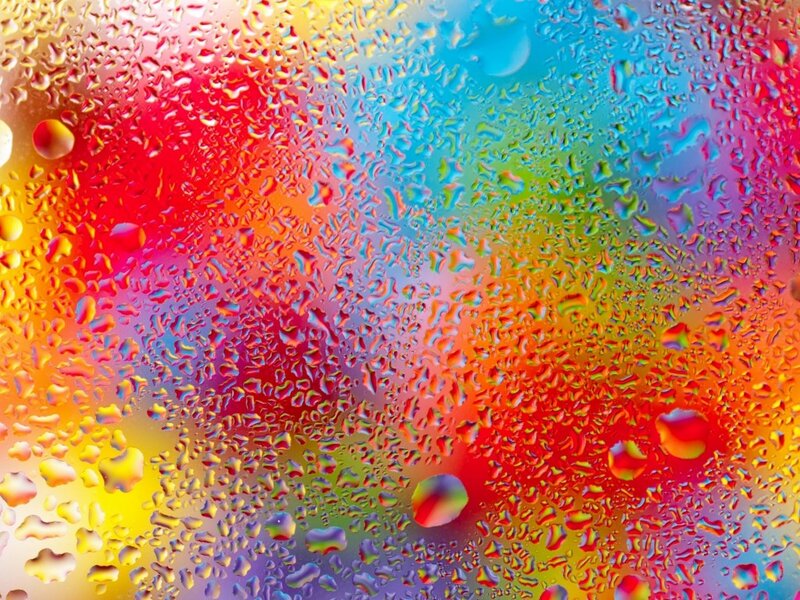 Raindrops on Glass — Red, Vibrant