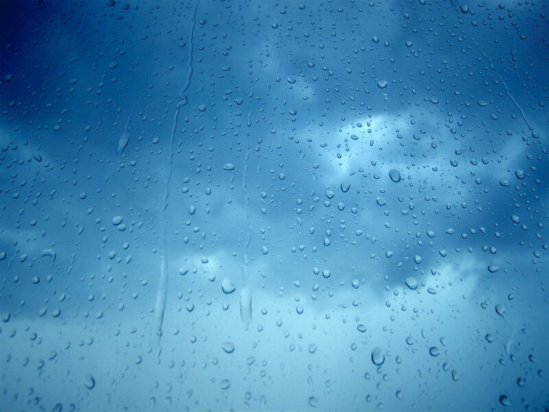 Raindrops on Glass — Sky, Clouds