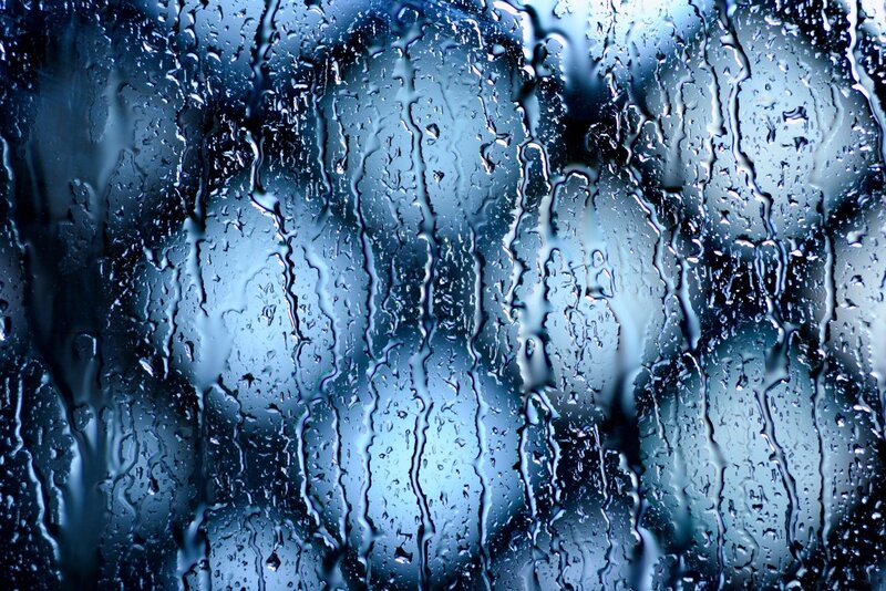 raindrops on glass surface