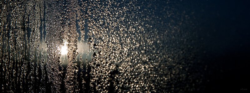 Raindrops on Glass Surface — Black