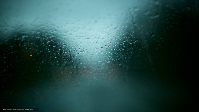 Raindrops on Glass — Teal, Moody