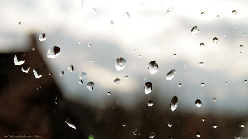 Raindrops on Glass — White, Calm, Photograph, Sky, Droplets
