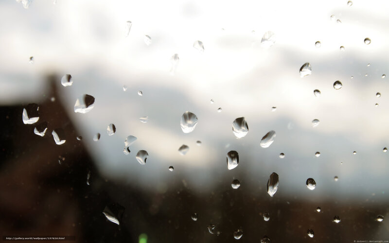 Raindrops on Glass — White, Calm, Photograph, Sky
