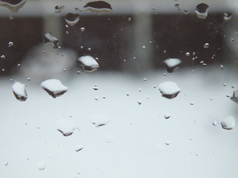 Raindrops on Glass — White, Calm