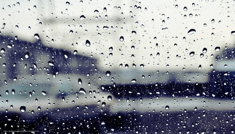 Raindrops on Glass — White, Dreary