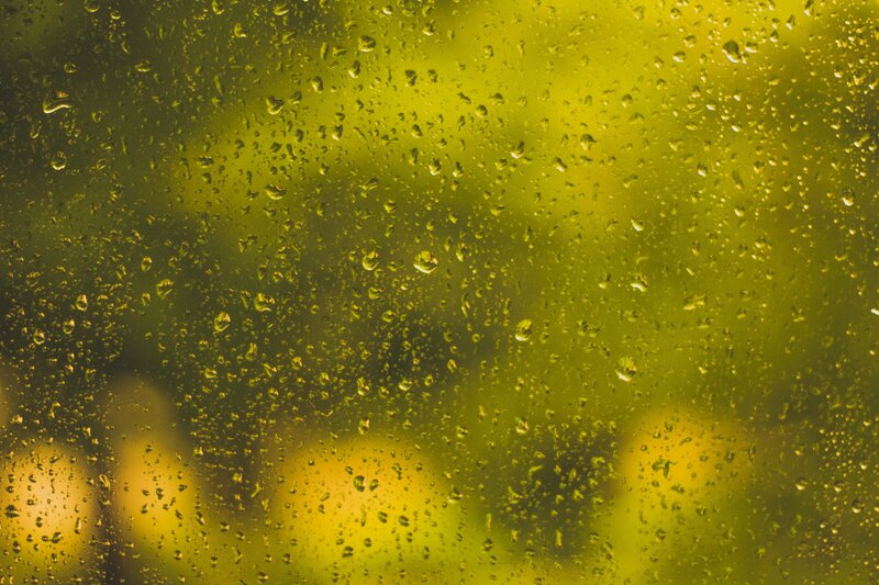Raindrops on Glass — Yellow, Calm, Photograph, Light