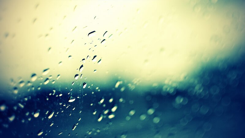 Raindrops on Glass — Yellow, Calm, Photograph