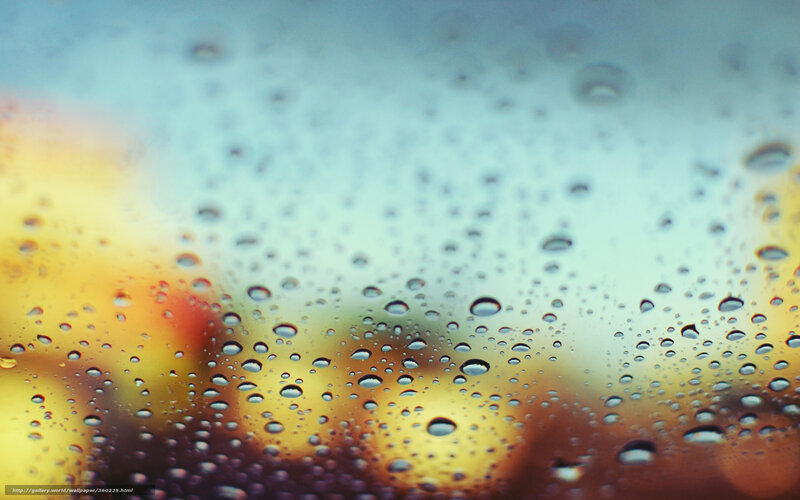 Raindrops on Glass — Yellow, Calm, Sunset