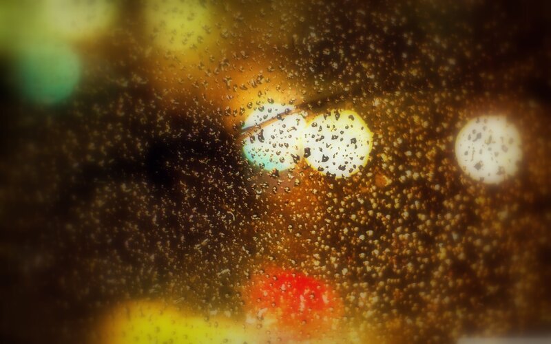 Raindrops on Glass — Yellow, Dreamy