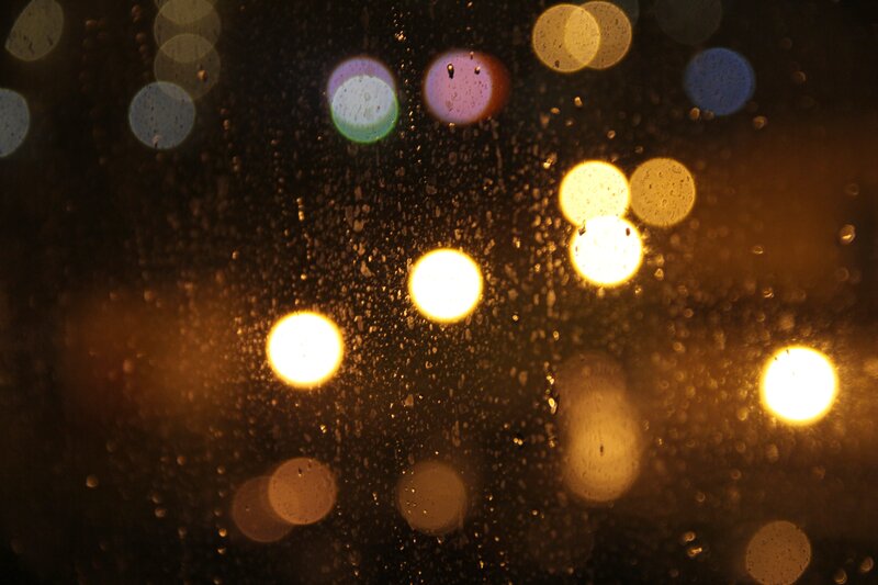Raindrops on Glass — Yellow, Moody