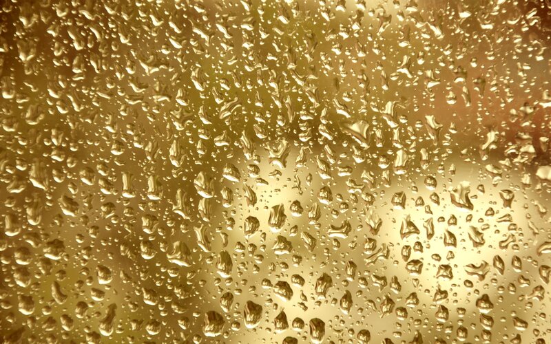 Raindrops on Golden Surface
