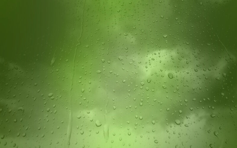 raindrops on green glass